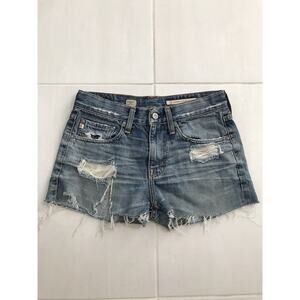 AG Adriano Goldschmied Shorts Ex Boyfriend Distressed Cut Off Denim